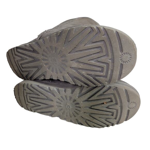 UGG Classic Tall Boots II Grey Suede Shearling Sheepskin Fur Flat Comfort Size 8 - Picture 9 of 12